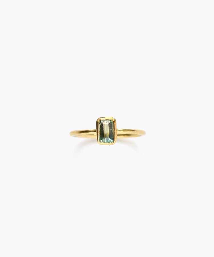 [eden] One of a kind K10 bi-color sapphire medium ring