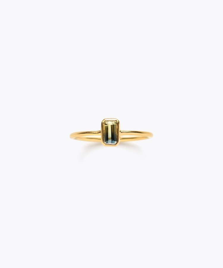 [eden] One of a kind K10 bi-color sapphire medium ring