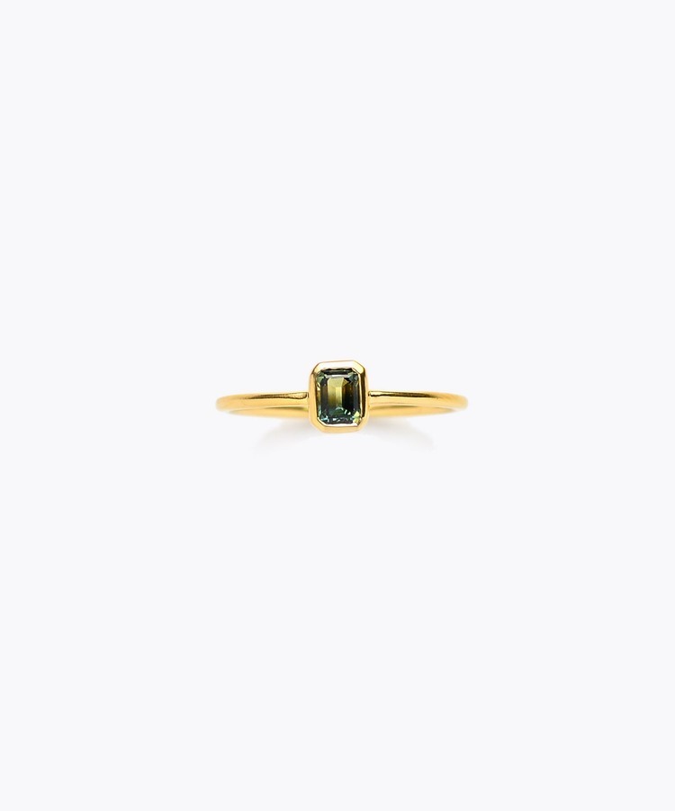 [eden] One of a kind K10 bi-color sapphire medium ring