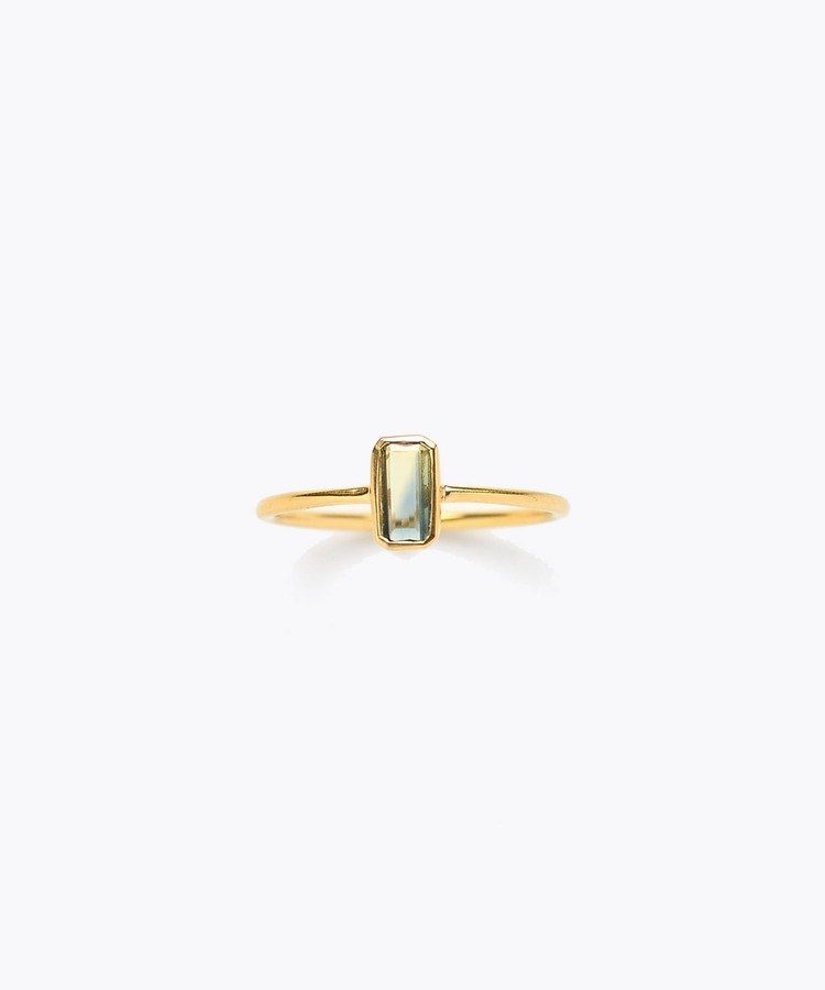 [eden] One of a kind K10 bi-color sapphire medium ring