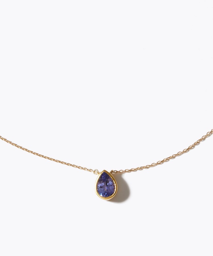 [eden] K10 pear shaped tanzanite necklace
