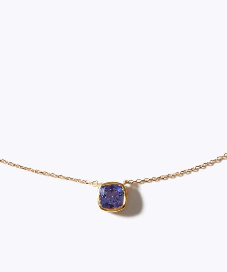 [eden] K10 cushion tanzanite necklace