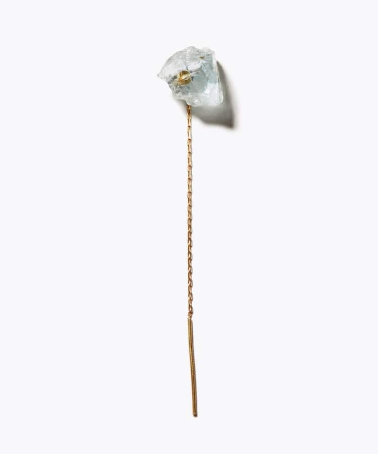 [eden] rough aquamarine single pierced earring