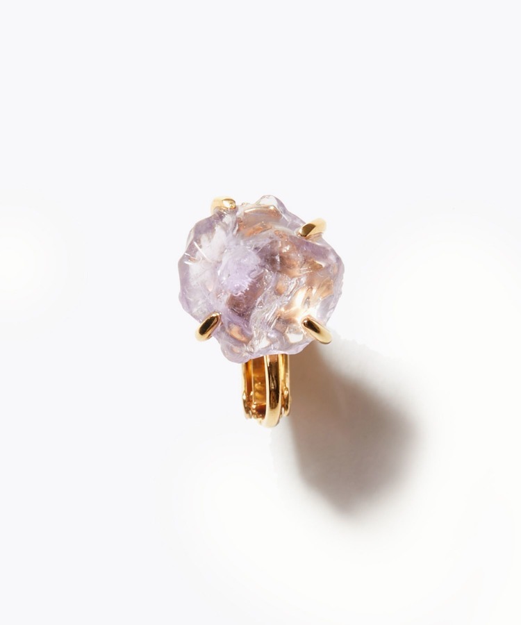 [eden] rough amethyst single ear clip