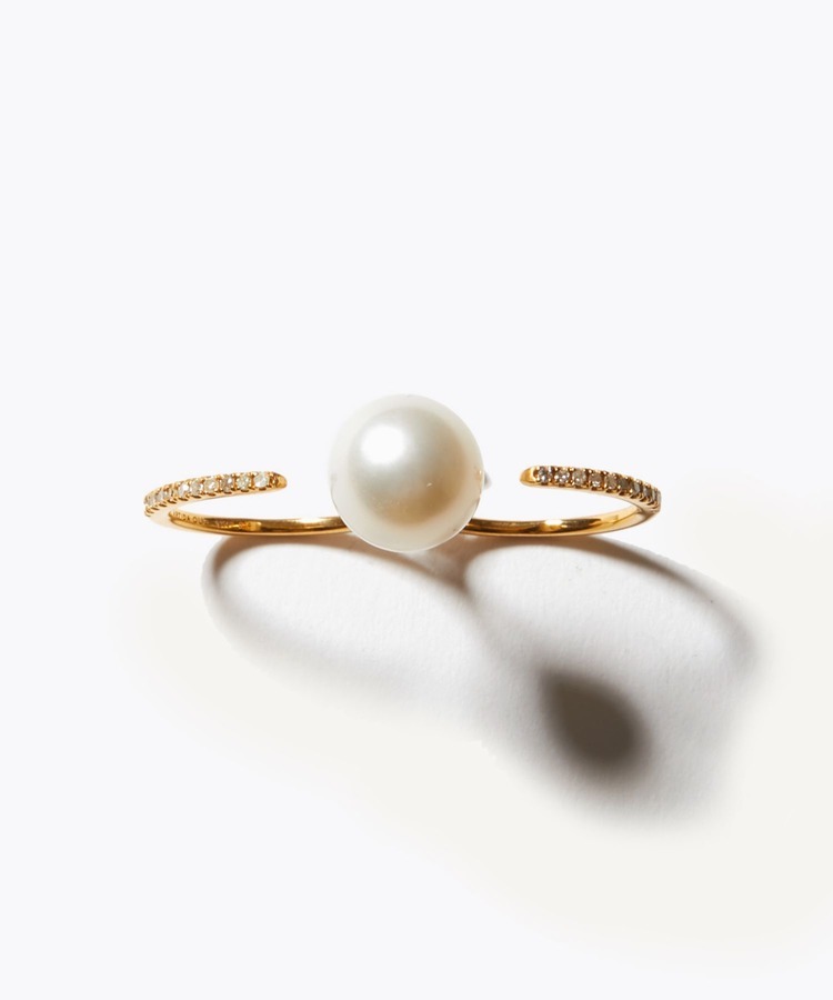 [philia] One of a kind south sea pearl double finger ring