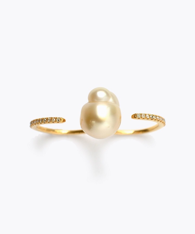 [philia] One of a kind south sea pearl double finger ring