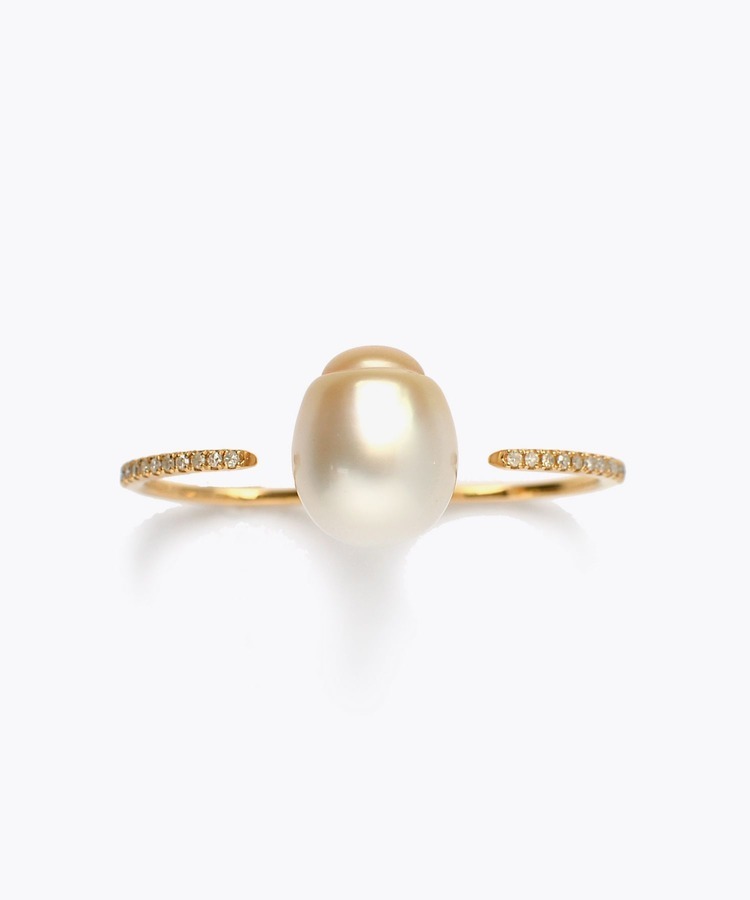[philia] One of a kind south sea pearl double finger ring