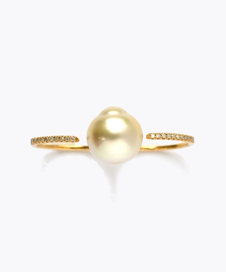 [philia] One of a kind south sea pearl double finger ring
