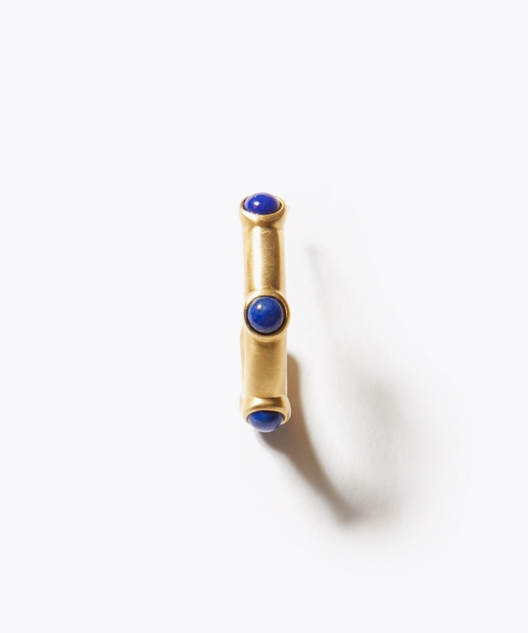 [ancient] lapis lazuli dot hoop single pierced earring