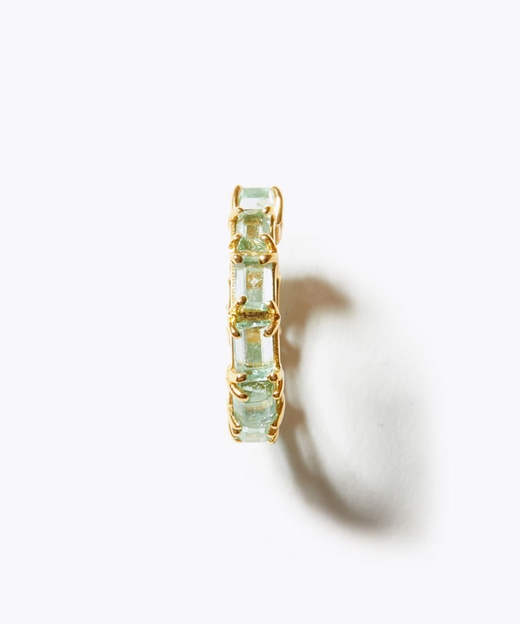 [eden] rectangle emerald pave hoop cuff