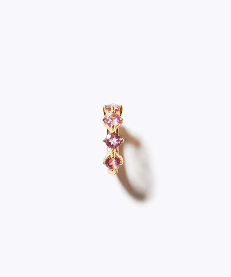 [eden] pink tourmaline clip ear clip