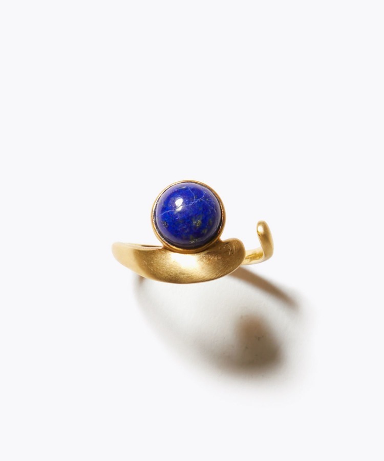 [ancient] cabochon lapis lazuli open ring