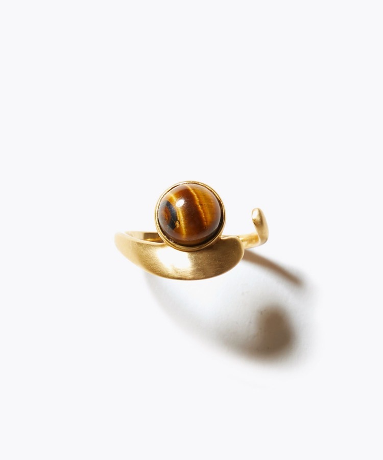 [ancient] cabochon tiger eye open ring