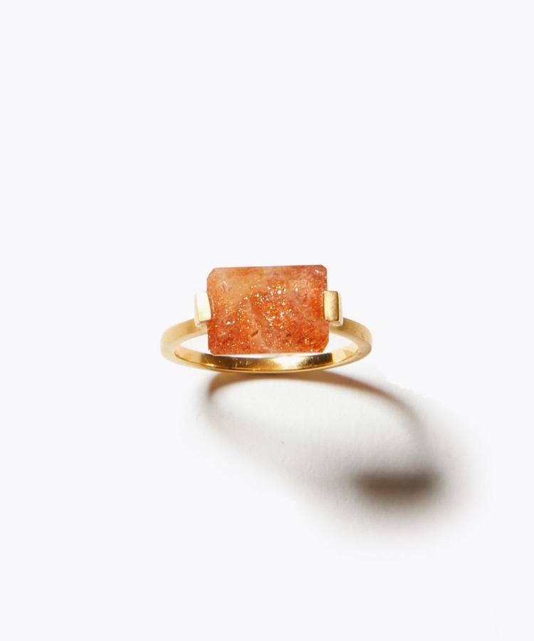 [ancient] rectangle sunstone ring