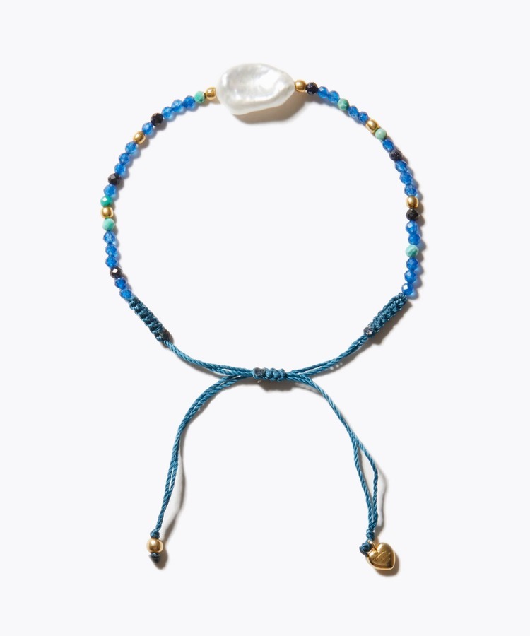 [I am donation] blue mix baroque pearl bracelet