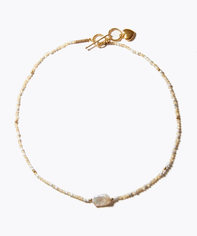 [I am donation] ivory mix baroque pearl necklace