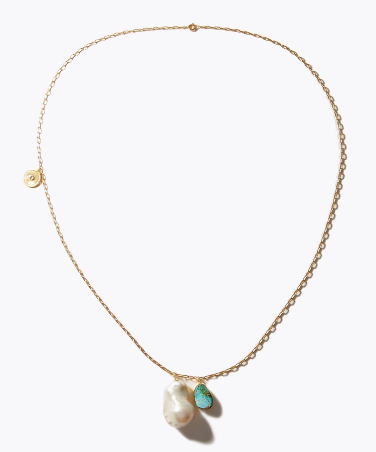 [collaboration] AYUMI HAMAMOTO×ARTIDA OUD baroque pearl turquoise long necklace