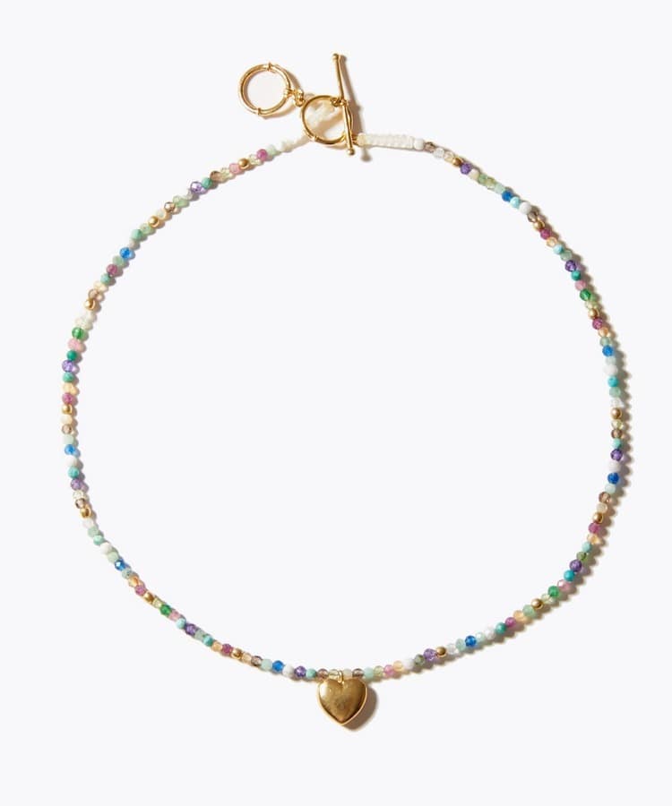 [I am donation] multicolor heart choker