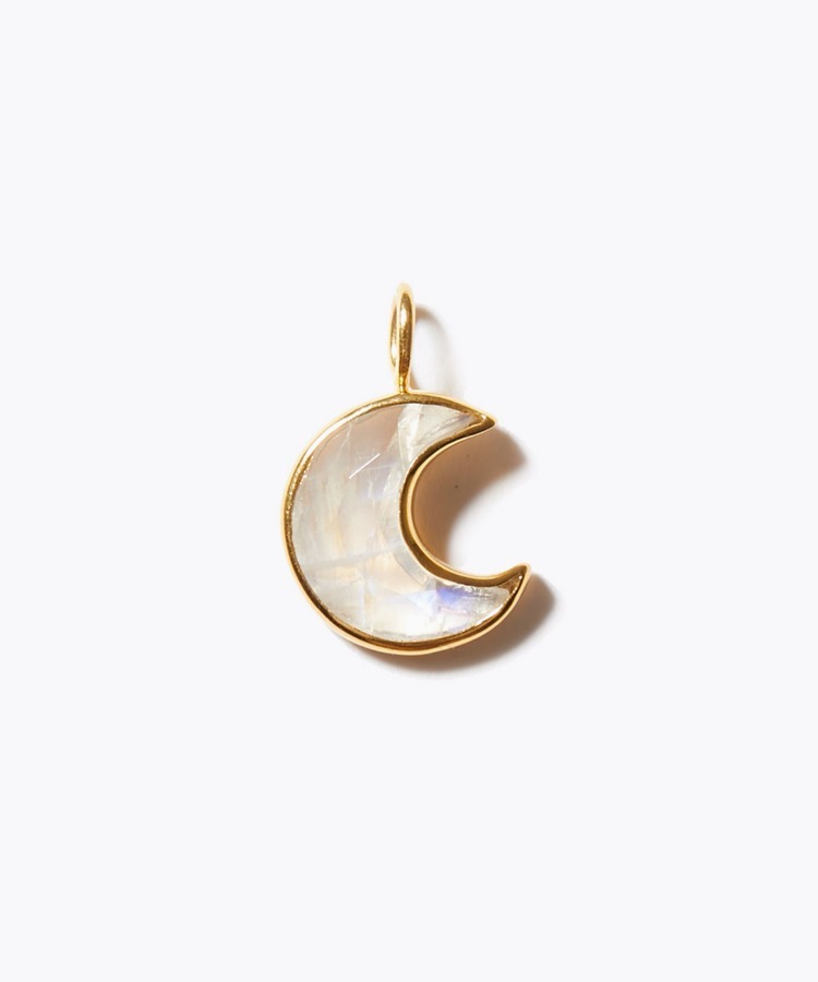 [selene] rainbow moonstone moon charm