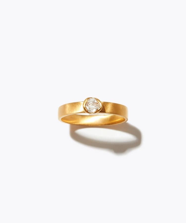 [raw beauty] One of a kind K18 ocean diamond ring