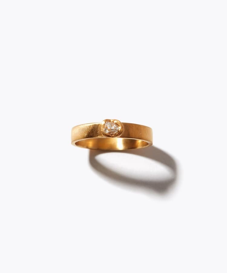 [raw beauty] One of a kind K18 ocean diamond ring
