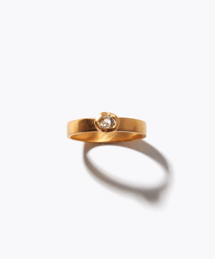 [raw beauty] One of a kind K18 ocean diamond ring