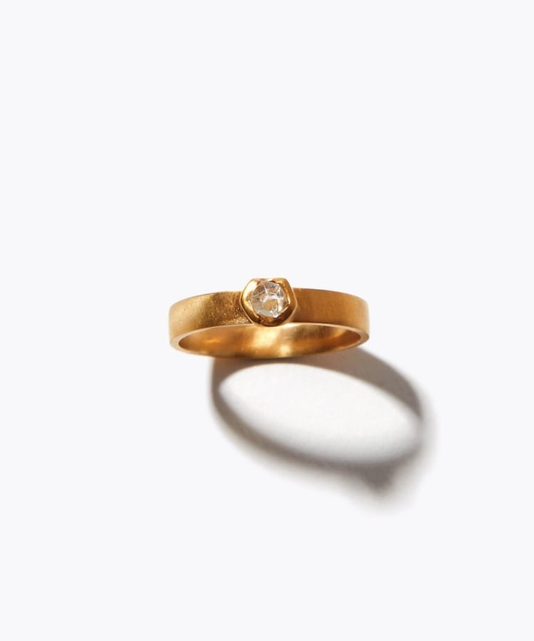 [raw beauty] One of a kind K18 ocean diamond ring