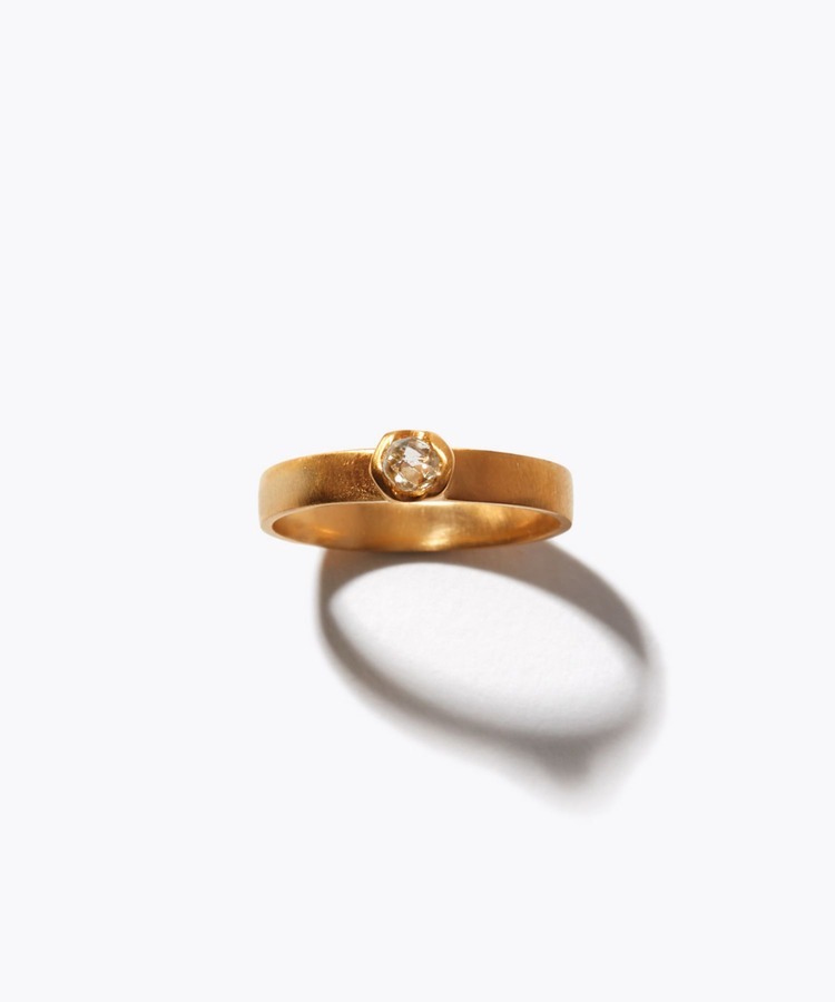 [raw beauty] One of a kind K18 ocean diamond ring
