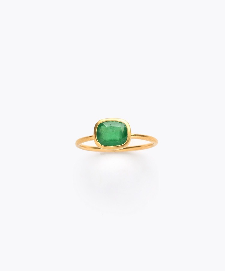 [eden] One of a kind emerald bezel ring