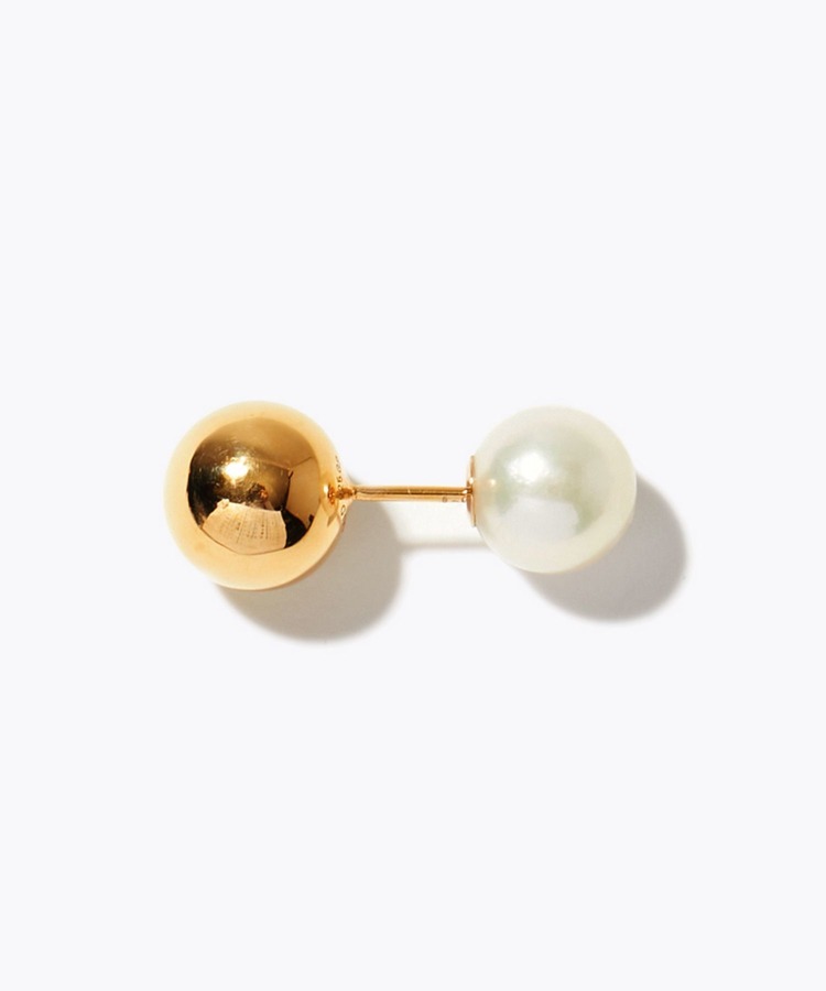 [mallow] AOI×ARTIDA OUD metal ball akoya pearl catch stud single pierced earring