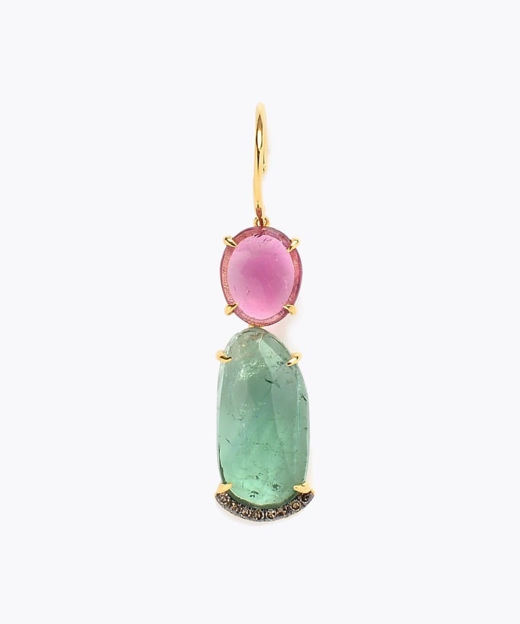 [elafonisi] One of a kind assorted tourmaline single pierced earring
