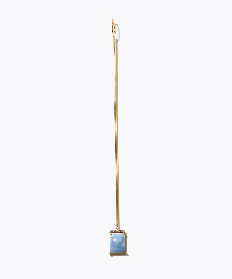 [elafonisi] One of a kind stone bar long single pierced earring