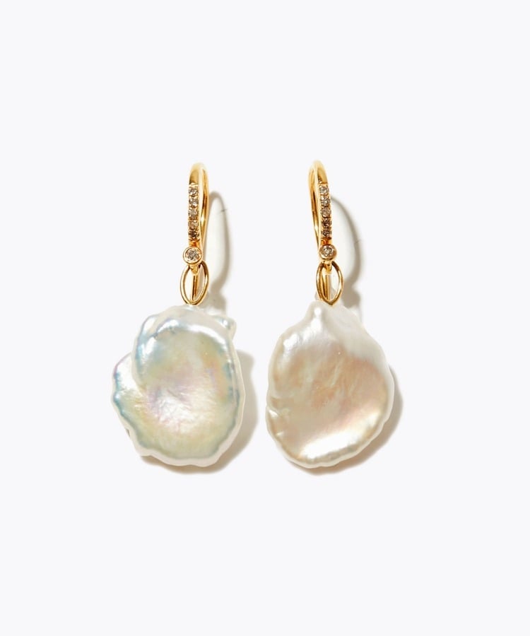 [philia] petal pearl pave pierced earring