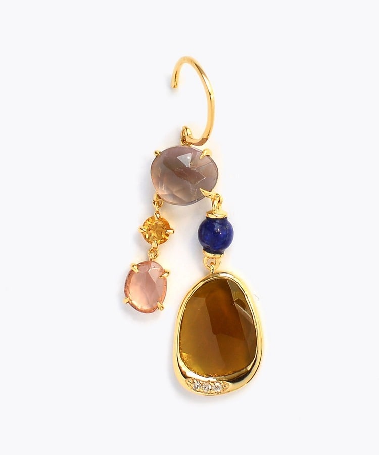 [elafonisi] 【5th Anniversary Limited】One of a kind multi tourmaline chandelier single pierced earring