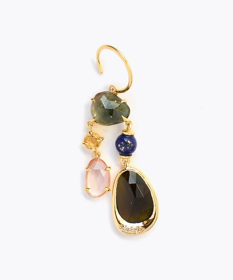 [elafonisi] 【5th Anniversary Limited】One of a kind multi tourmaline chandelier single pierced earring