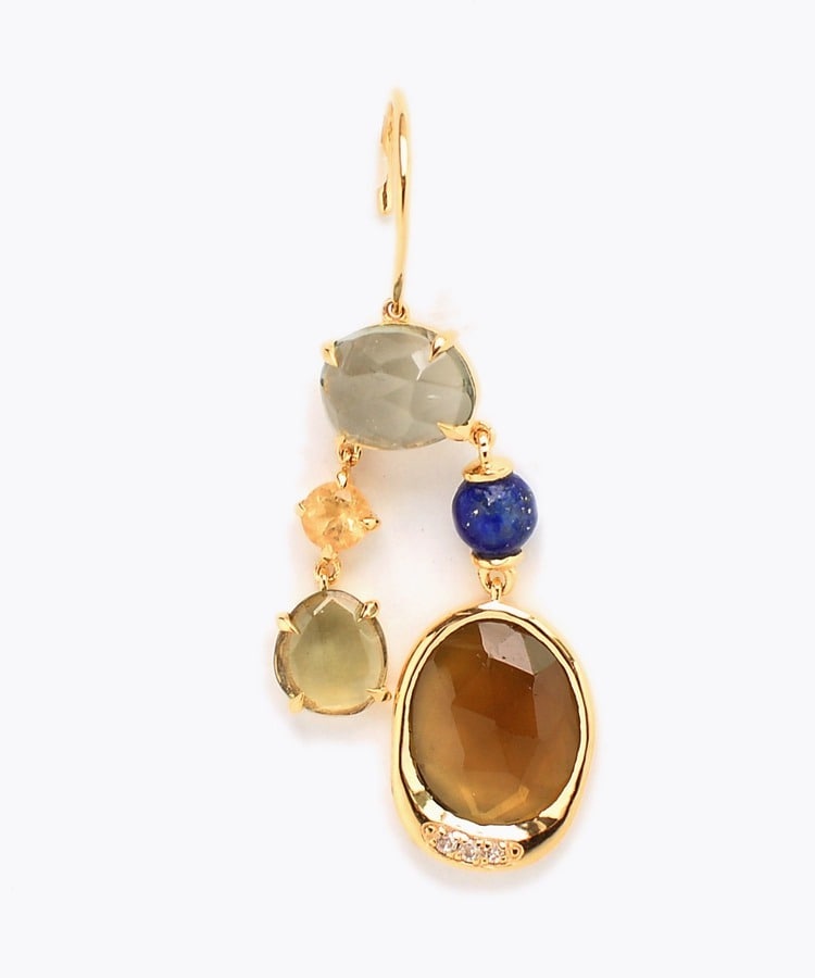 [elafonisi] 【5th Anniversary Limited】One of a kind multi tourmaline chandelier single pierced earring