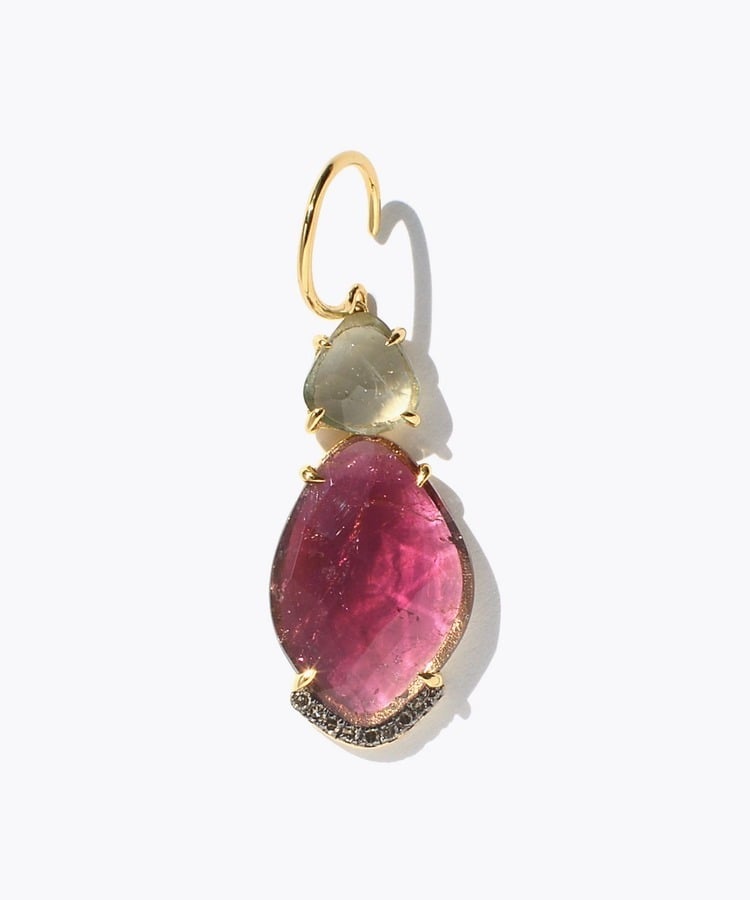 [elafonisi] One of a kind assorted tourmaline single pierced earring