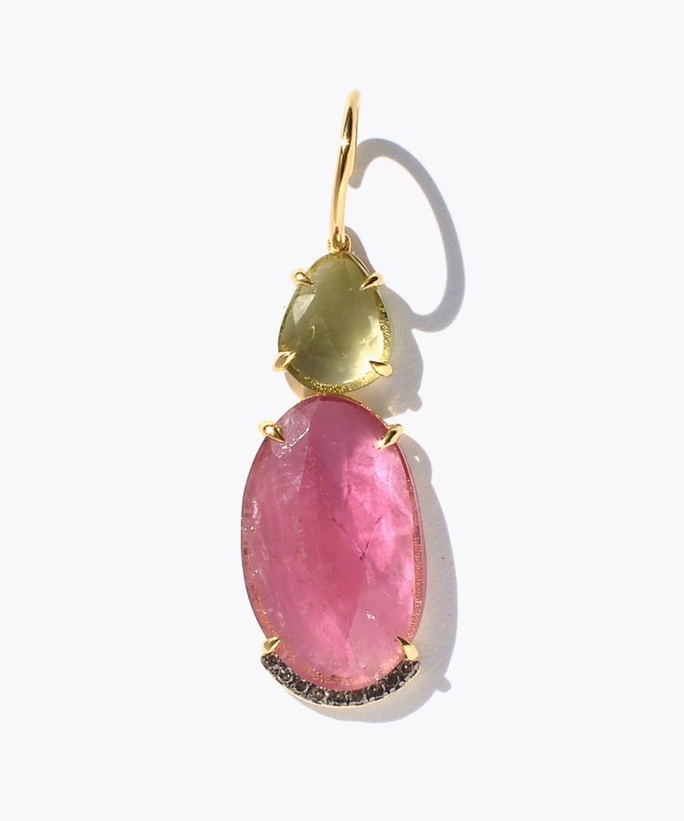 [elafonisi] One of a kind assorted tourmaline single pierced earring