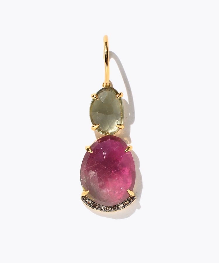 [elafonisi] One of a kind assorted tourmaline single pierced earring