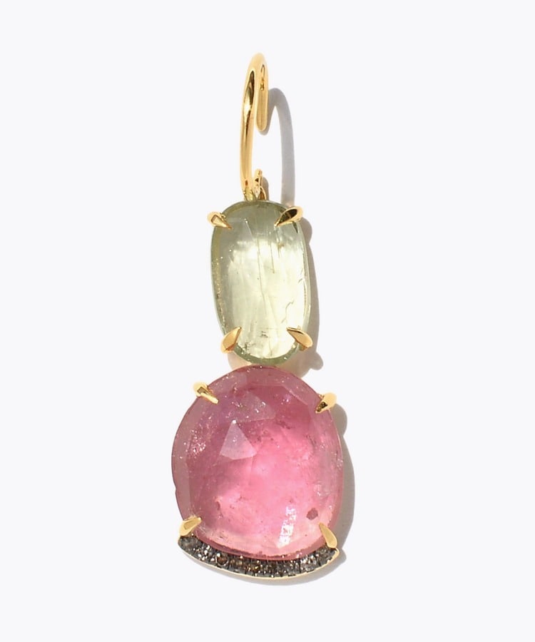 [elafonisi] One of a kind assorted tourmaline single pierced earring