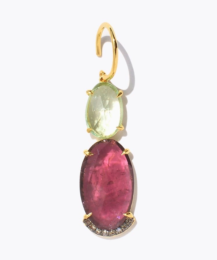 [elafonisi] One of a kind assorted tourmaline single pierced earring