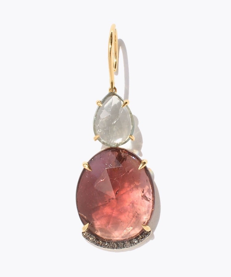 [elafonisi] One of a kind assorted tourmaline single pierced earring