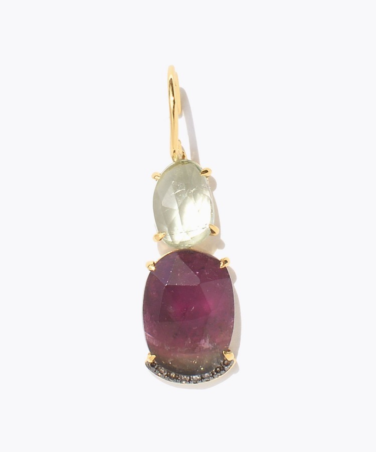 [elafonisi] One of a kind assorted tourmaline single pierced earring