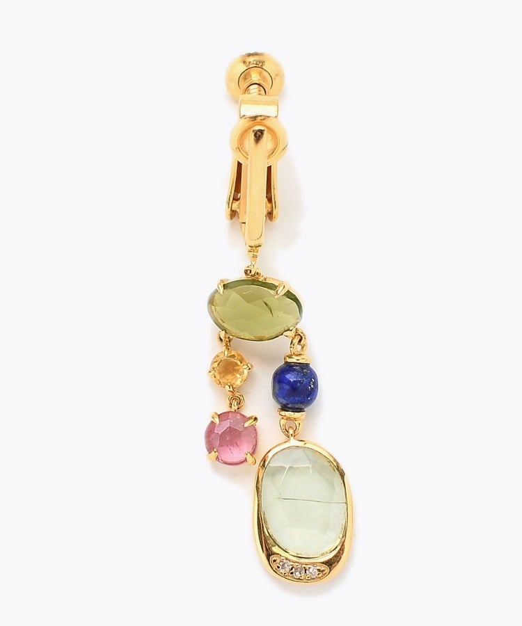 [elafonisi] 【5th Anniversary Limited】One of a kind multi tourmaline chandelier single ear clip