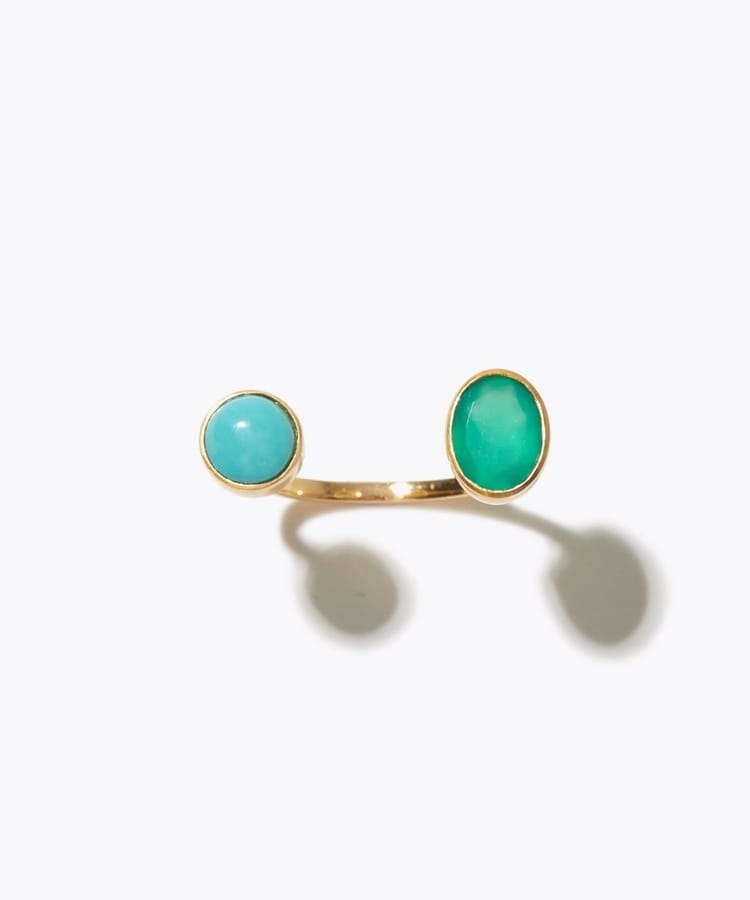 [eden] turquoise green onyx open ring