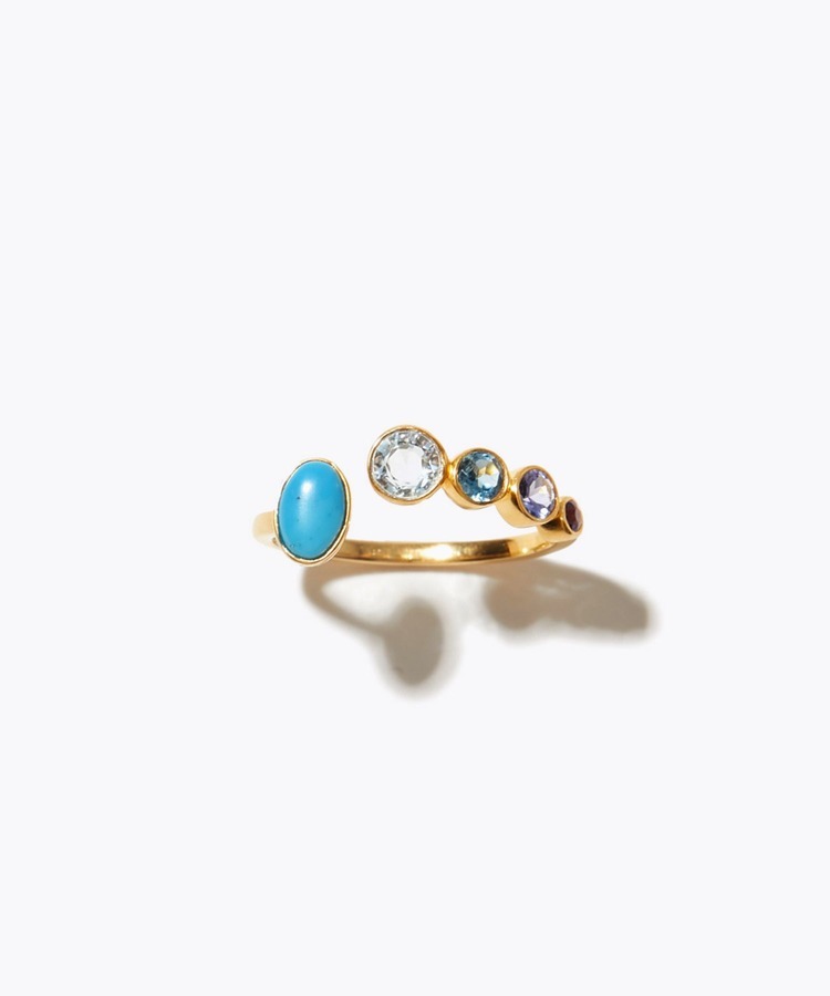 [eden] turquoise multi stone open ring