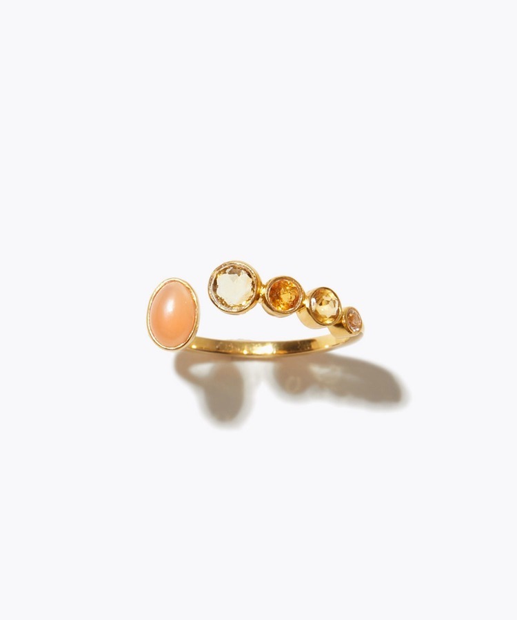 [eden] orange moonstone multi stone open ring