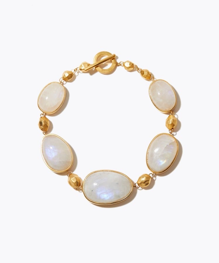 [raw beauty] rainbow moonstone  bracelet
