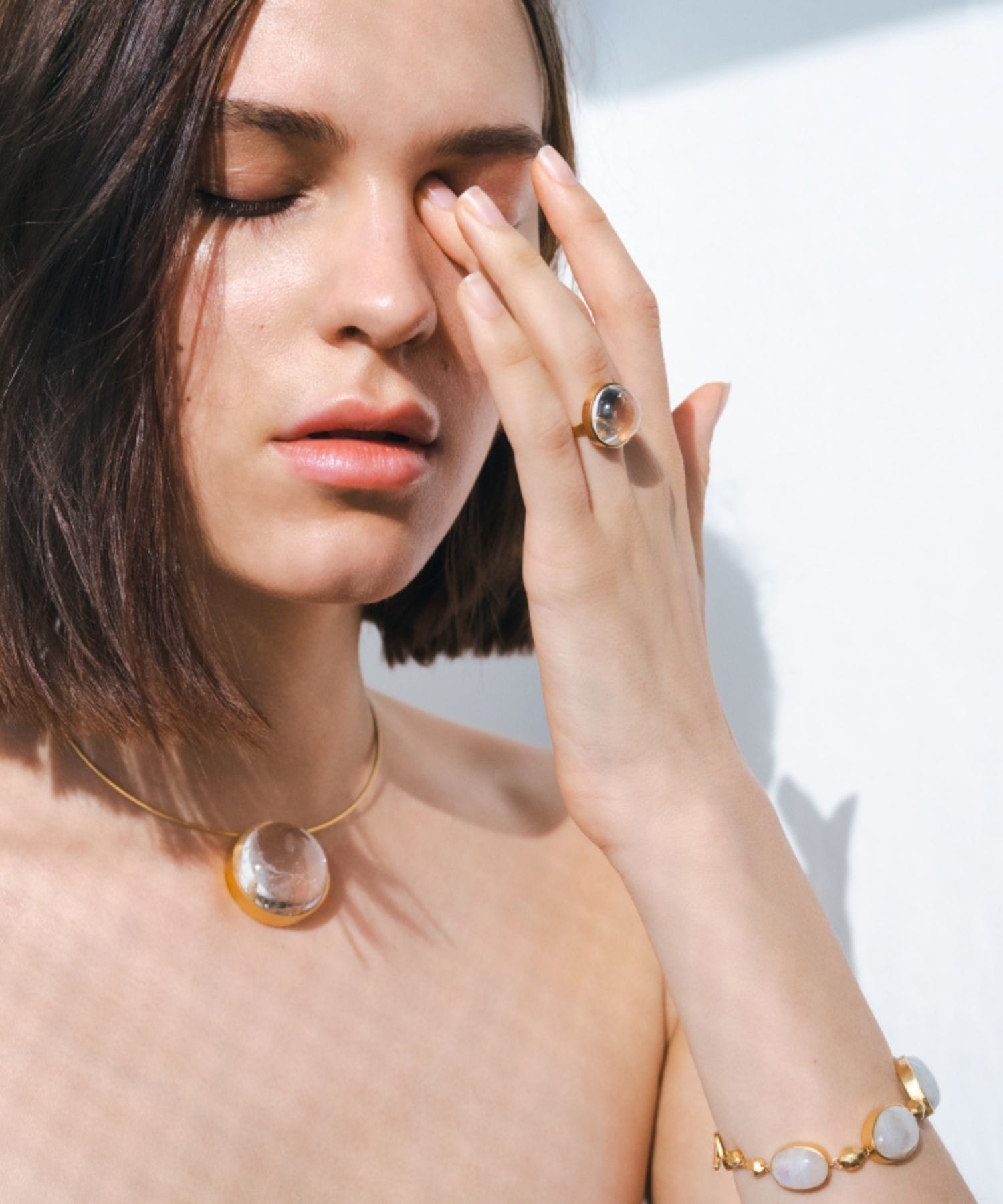 raw beauty] レインボームーンストーン ブレスレット｜ARTIDA OUD