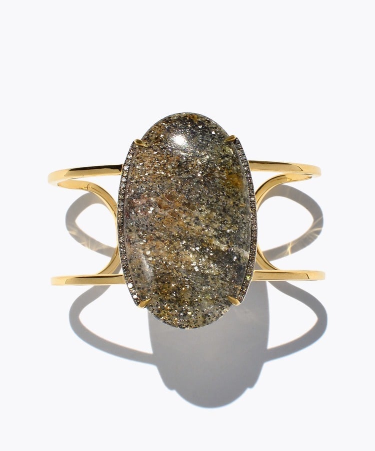 [elafonisi] One of a kind line pave stone bangle